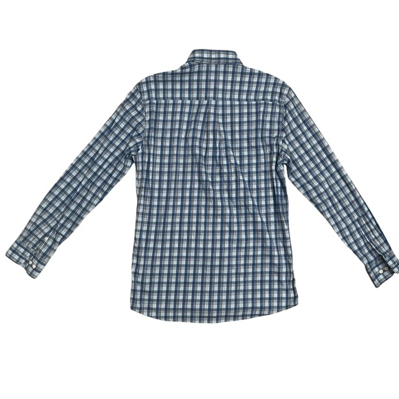 Johnnie-O Navy and White Plaid Shirt - Picture 3 of 14